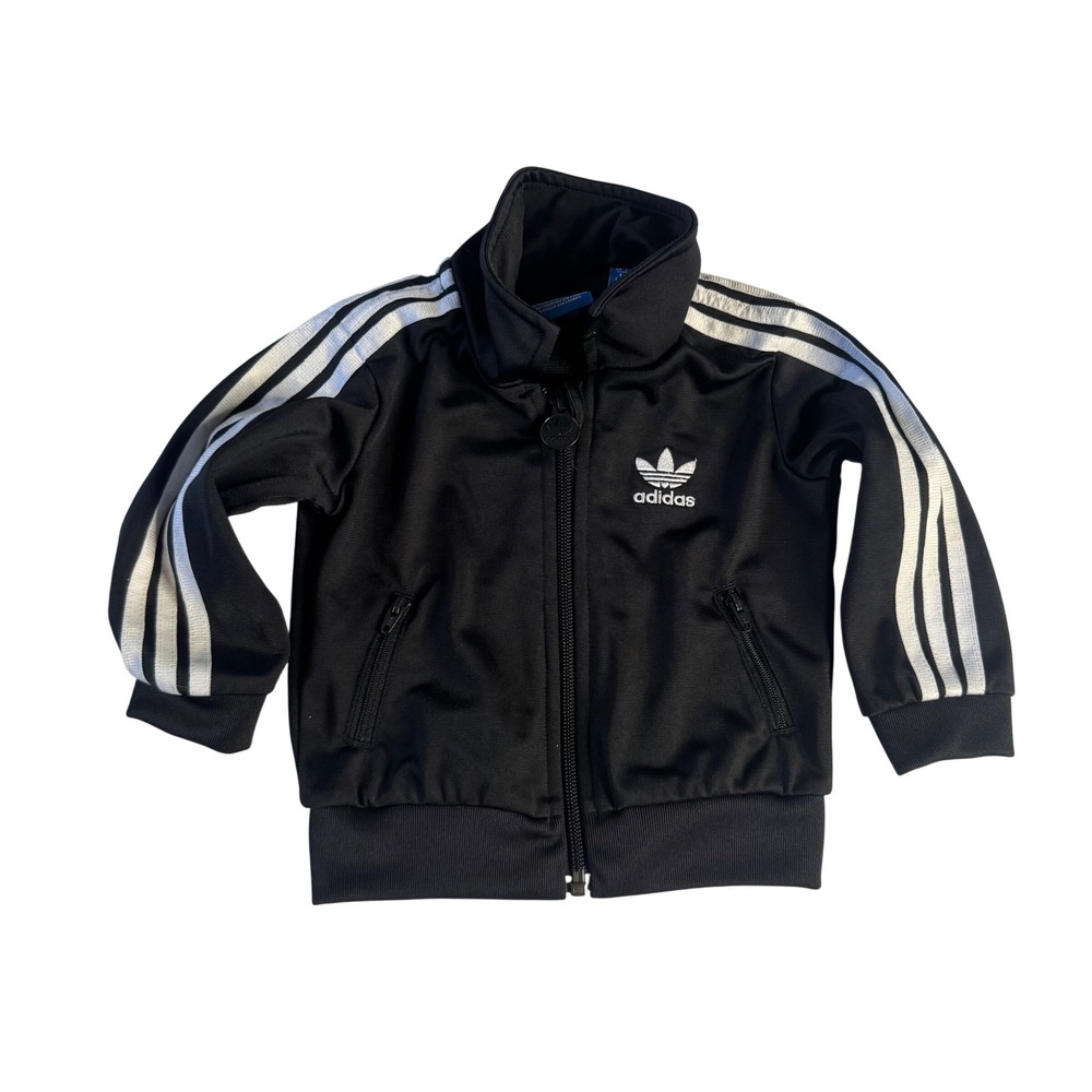 Adidas Track Jacket Kids Full Zip Trefoil Logo Black 6 months‎ toddler